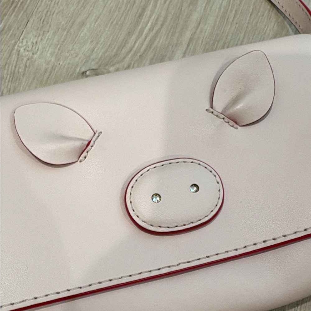 Kate Spade Blush Pink and Red Year of the Pig Crossbody and Clutch - Picture 3 of 8